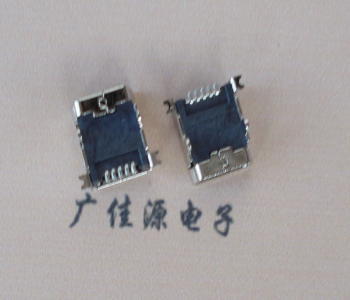 德州 MINI USB 5PF 90°SMT前插后贴电源接口